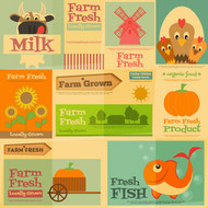 复古农产品海报矢量图片