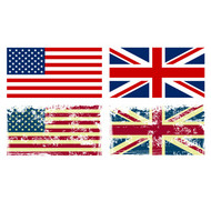 英美国旗设计矢量图片