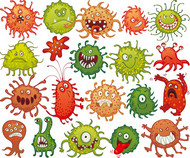 卡通细菌设计矢量图片