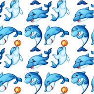 海豚无缝背景矢量图片