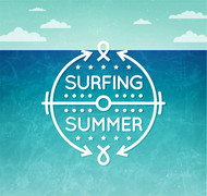 夏日冲浪海报矢量图片
