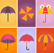 彩色雨伞矢量图片