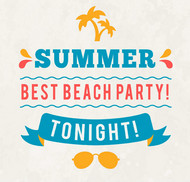 夏季沙滩派对海报矢量图片