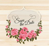 玫瑰花婚礼标签矢量图片