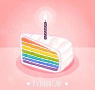 三角彩虹蛋糕矢量图片