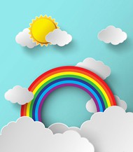 云朵与彩虹剪贴画矢量图片