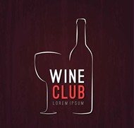 葡萄酒俱乐部海报矢量图片