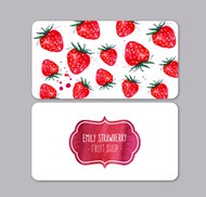 草莓水果店卡片矢量图片