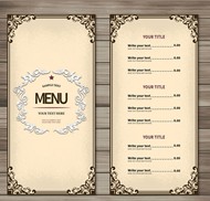 简约餐厅菜单矢量图片