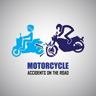 摩托车事故警示矢量图片