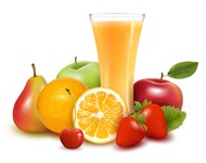 水果和橙汁矢量图片