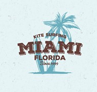 佛罗里达冲浪海报矢量图片