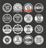 50周年纪念标签矢量图片