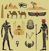 卡通埃及元素图标矢量图片