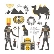 古埃及文化符号矢量图片