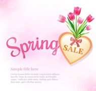 春季郁金香海报矢量图片