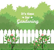 绿色花园插画矢量图片