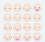 婴儿头像表情矢量图片