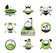 高尔夫俱乐部标志矢量图片