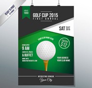 高尔夫球赛海报矢量图片