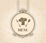 优雅花纹餐厅菜单矢量图片