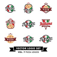 彩色披萨标志矢量图片