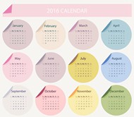 2016年时尚日历矢量图片