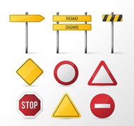 空白交通警示牌矢量图片