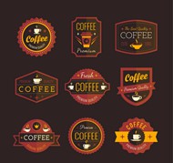 咖啡标签矢量图片