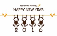 卡通2016新年快乐矢量图片