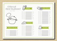 简洁餐厅菜单矢量图片
