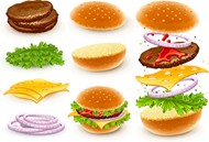快餐汉堡矢量图片