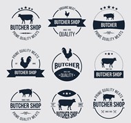 肉店标签矢量图片