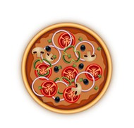美味蔬菜披萨矢量图片