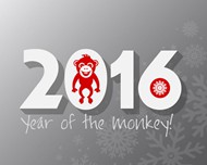 2016年猴年贺卡矢量图片
