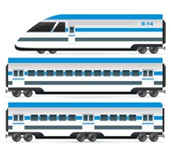 火车车头和车厢矢量图片