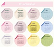 2016年日历表矢量图片