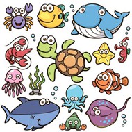 卡通海洋生物矢量图片