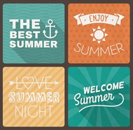 夏日度假海报字体矢量图片