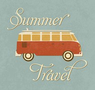 复古夏季旅行海报矢量图片