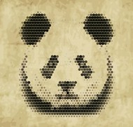 抽象熊猫头像矢量图片