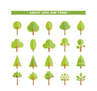 绿色树木图标矢量图片