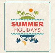 夏日假期海报矢量图片