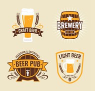 啤酒元素标签矢量图片