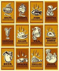 线条食物海报矢量图片
