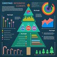 圣诞树信息图表矢量图片