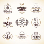 餐厅菜单标志矢量图片