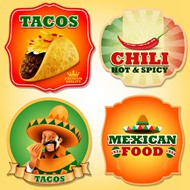墨西哥食品标签矢量图片