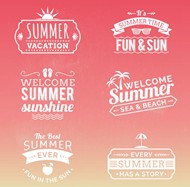 夏季度假标签矢量图片