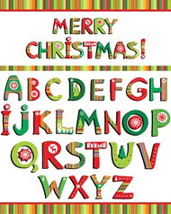 圣诞英文字母矢量图片